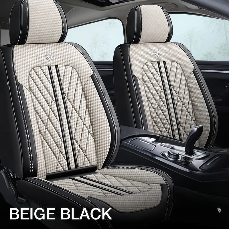 Beige Black Comfort Guard Car Seat Covers