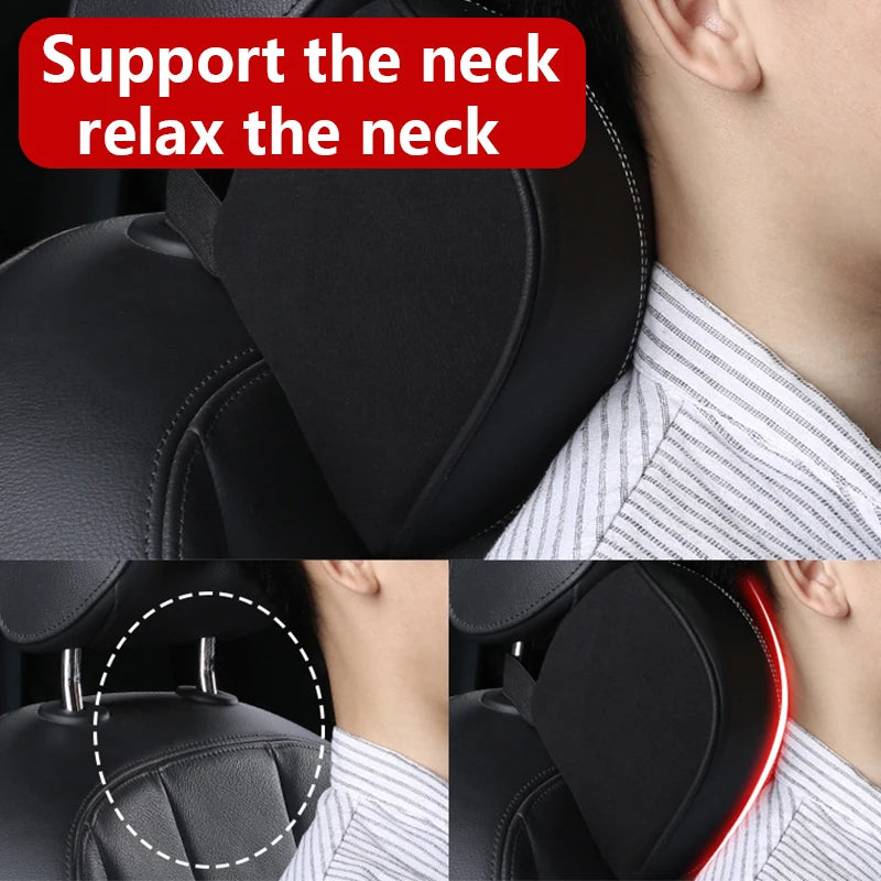 Universal Car Neck Pillow Headrest Neck Rest Head Support Cushion Car Supplies Breathable Memory Foam Car Lumbar Pillow