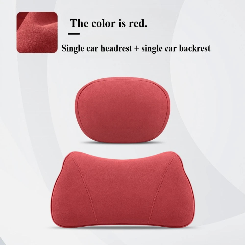 For Tesla Model 3 Model Y Juniper Model S Model X Suede Car headrest backrest Lumbar Cushion Back Cushion Car Accessories