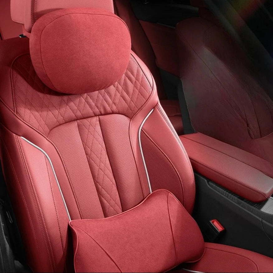 For Tesla Model 3 Model Y Juniper Model S Model X Suede Car headrest backrest Lumbar Cushion Back Cushion Car Accessories