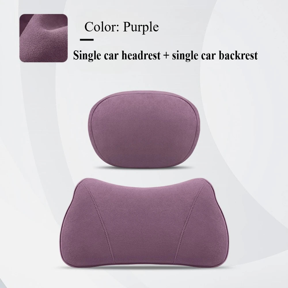 For Tesla Model 3 Model Y Juniper Model S Model X Suede Car headrest backrest Lumbar Cushion Back Cushion Car Accessories