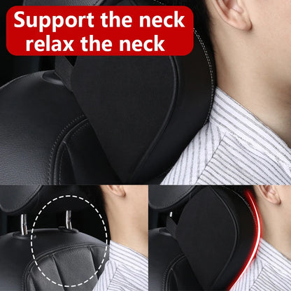 Universal Car Neck Pillow Headrest Neck Rest Head Support Cushion Car Supplies Breathable Memory Foam Car Lumbar Pillow