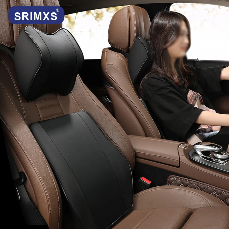Universal Car Neck Pillow Headrest Neck Rest Head Support Cushion Car Supplies Breathable Memory Foam Car Lumbar Pillow