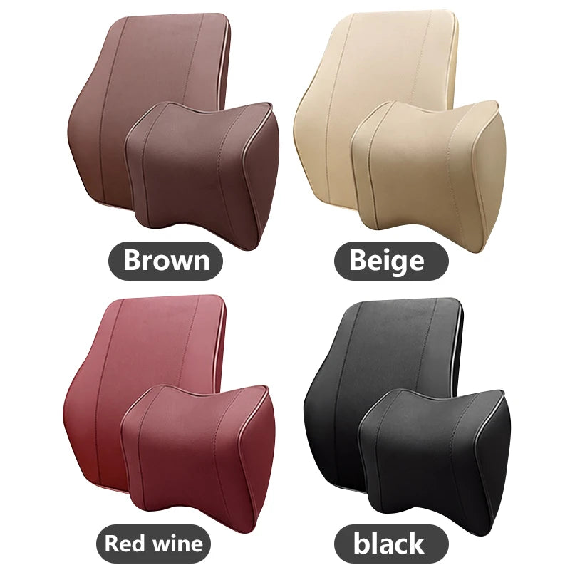 Universal Car Neck Pillow Headrest Neck Rest Head Support Cushion Car Supplies Breathable Memory Foam Car Lumbar Pillow